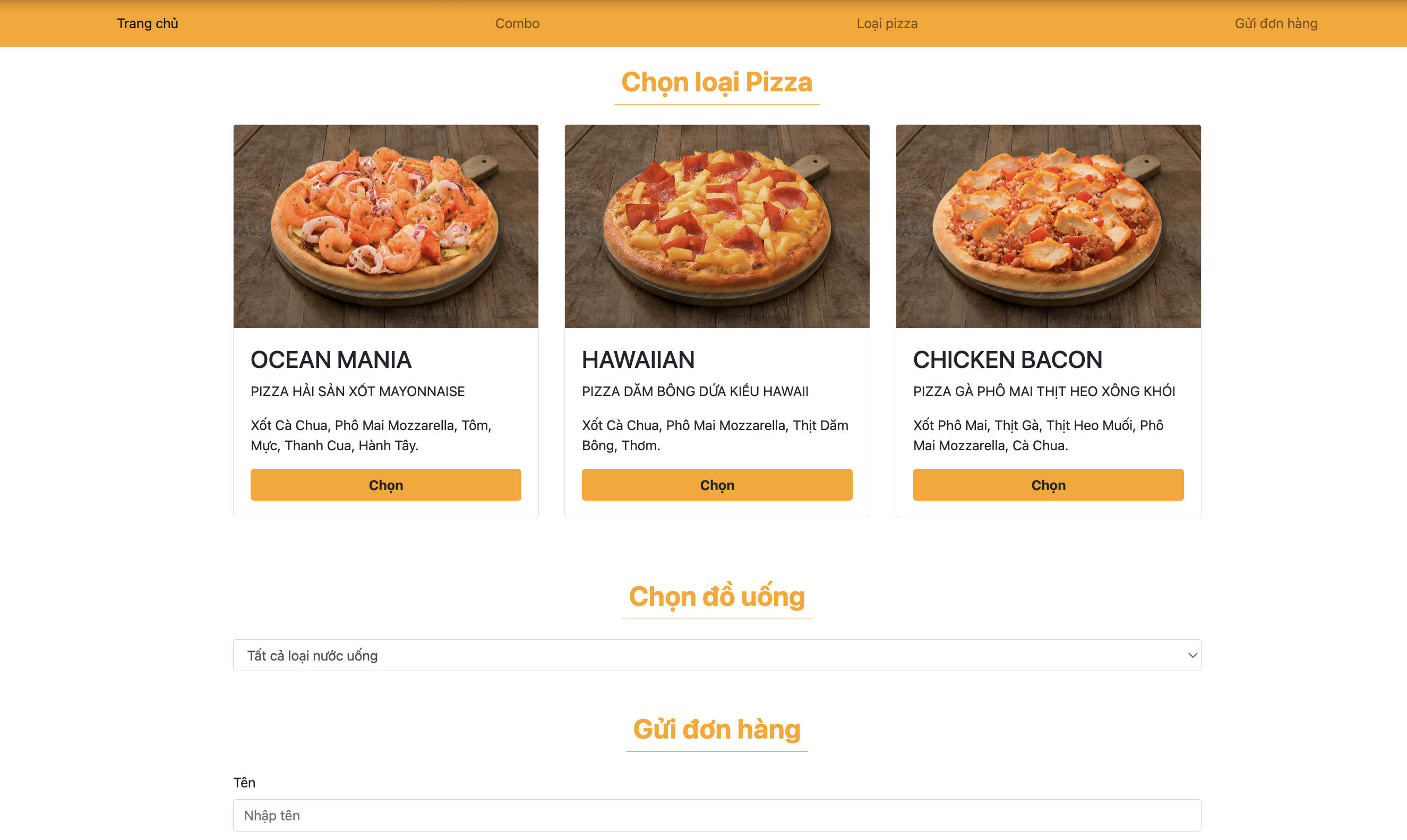 Dự án Pizza Online Store